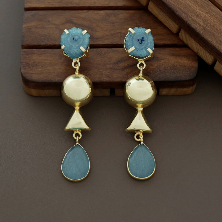 Analeia Claw Agate + Glossy Stone Earring