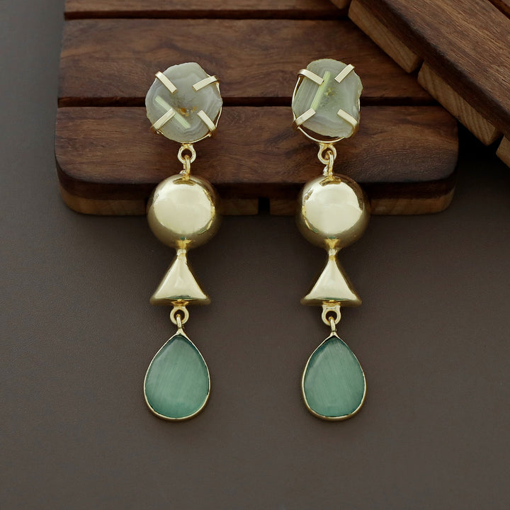 Analeia Claw Agate + Glossy Stone Earring