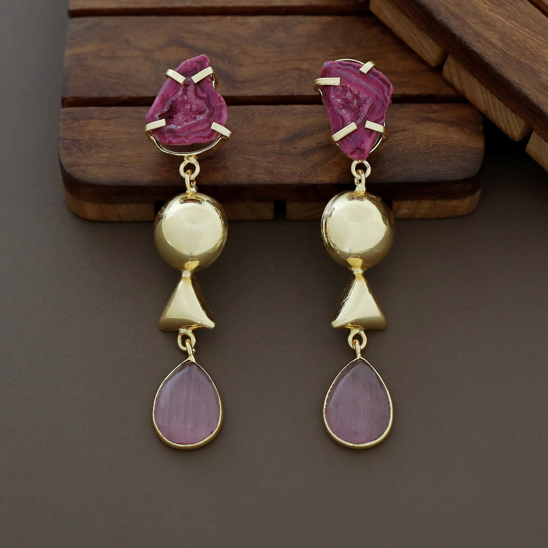 Analeia Claw Agate + Glossy Stone Earring