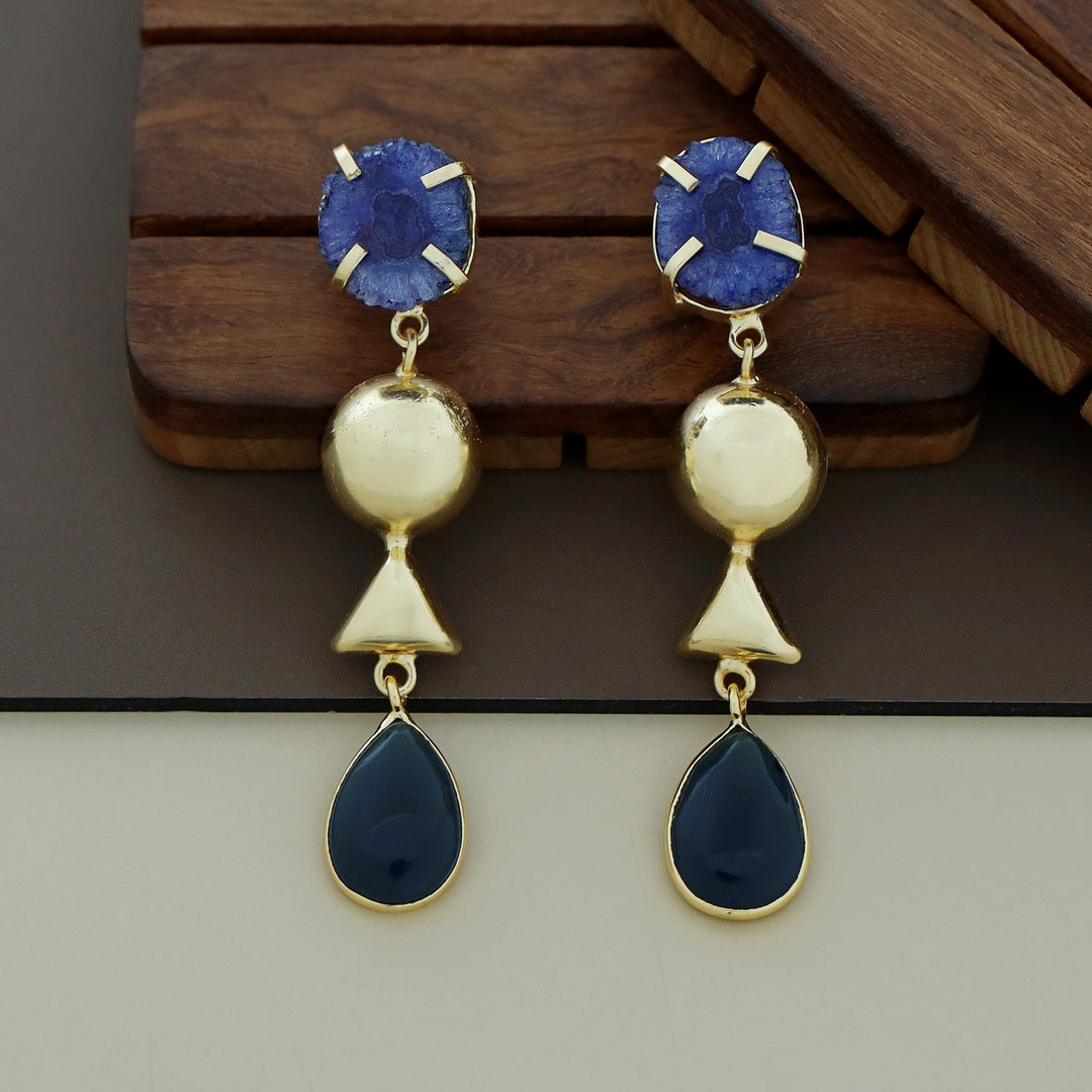 Analeia Claw Agate + Glossy Stone Earring