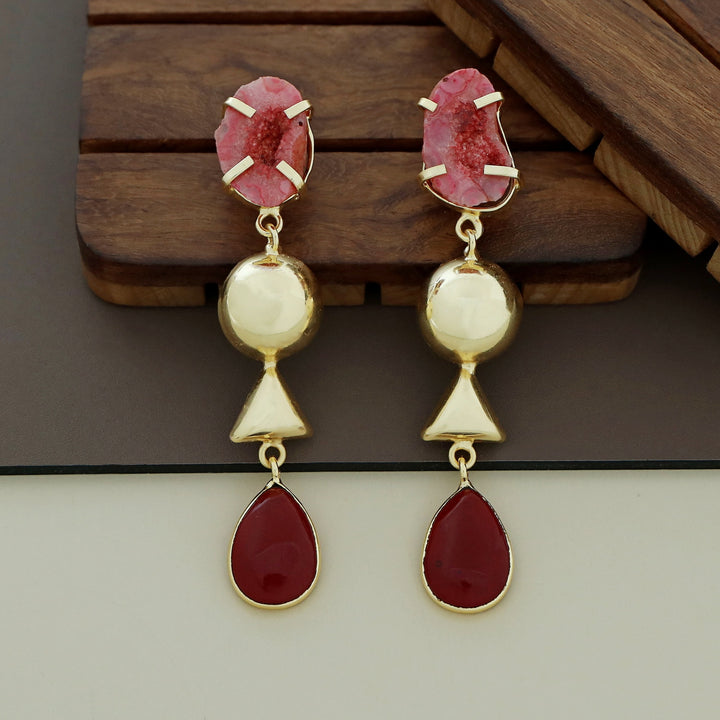 Analeia Claw Agate + Glossy Stone Earring