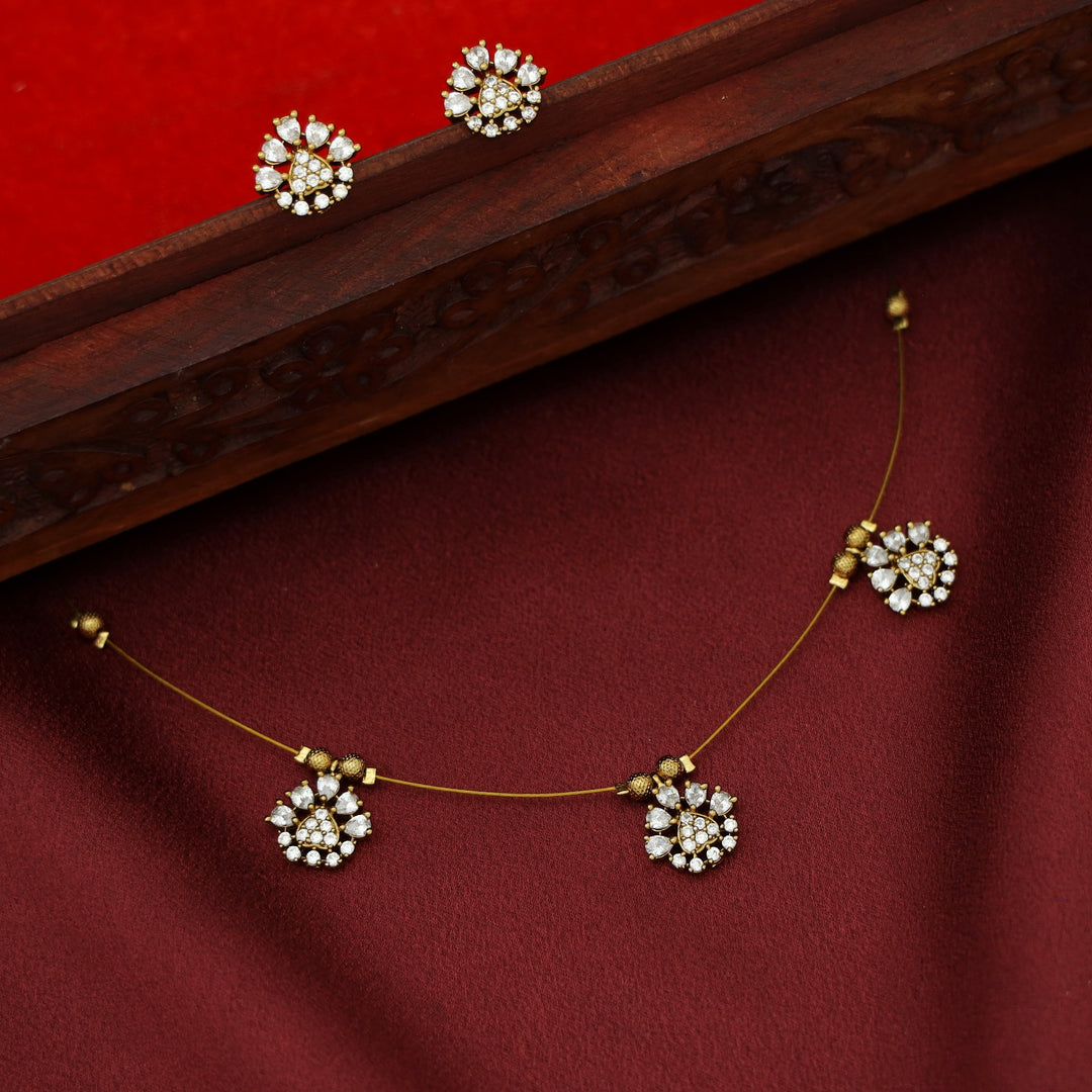 Demira AD Stone String Neckpiece With Stud