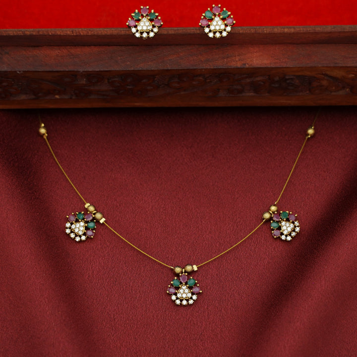 Demira AD Stone String Neckpiece With Stud