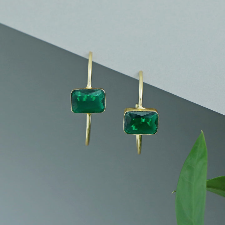 Lima Rectangle Glossy Hoop Earring