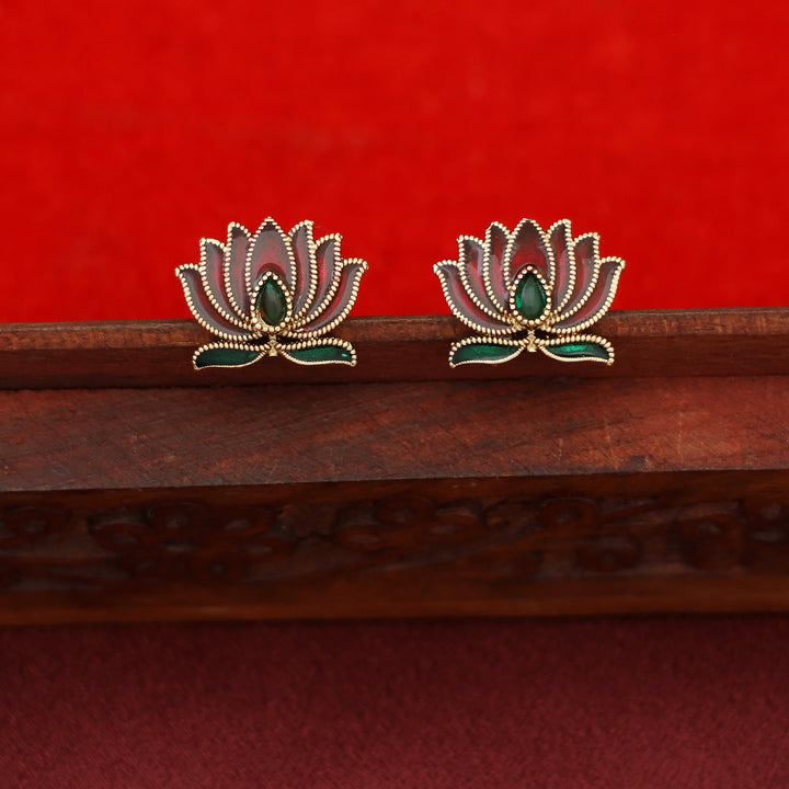 Advaita Enamel Lotus Kashi Choker With Stud