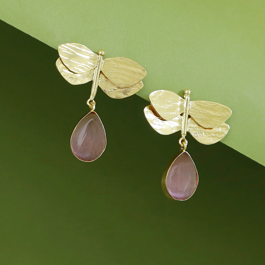 Anamya Dragonfly Glossy Drop Earring
