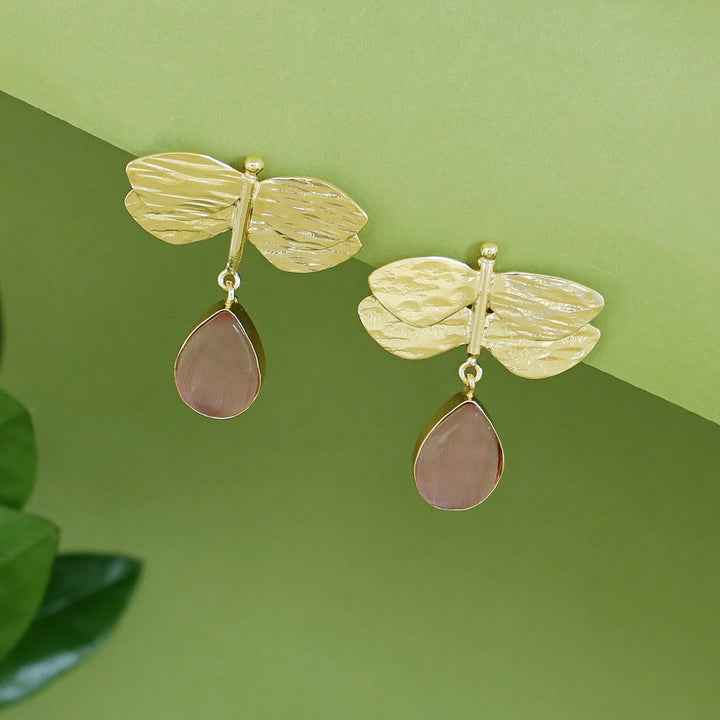 Anamya Dragonfly Glossy Drop Earring