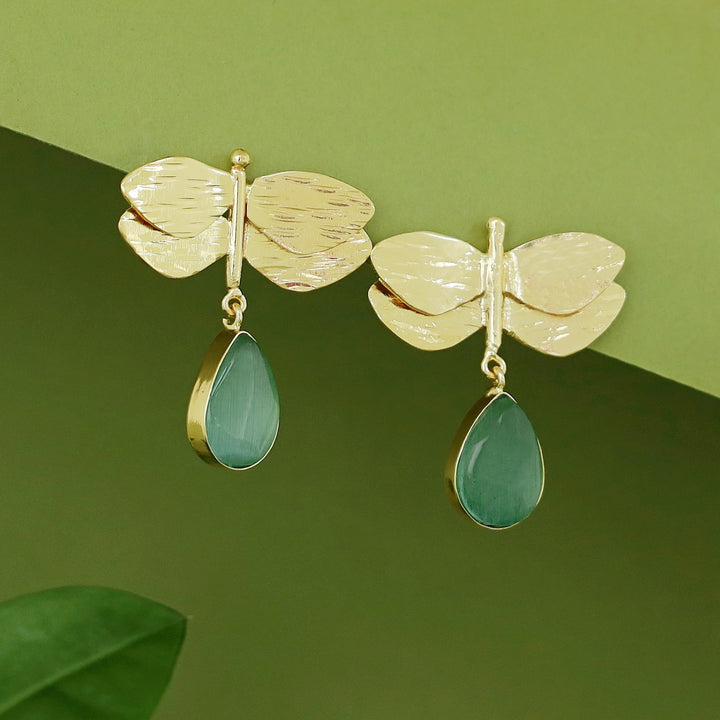 Anamya Dragonfly Glossy Drop Earring