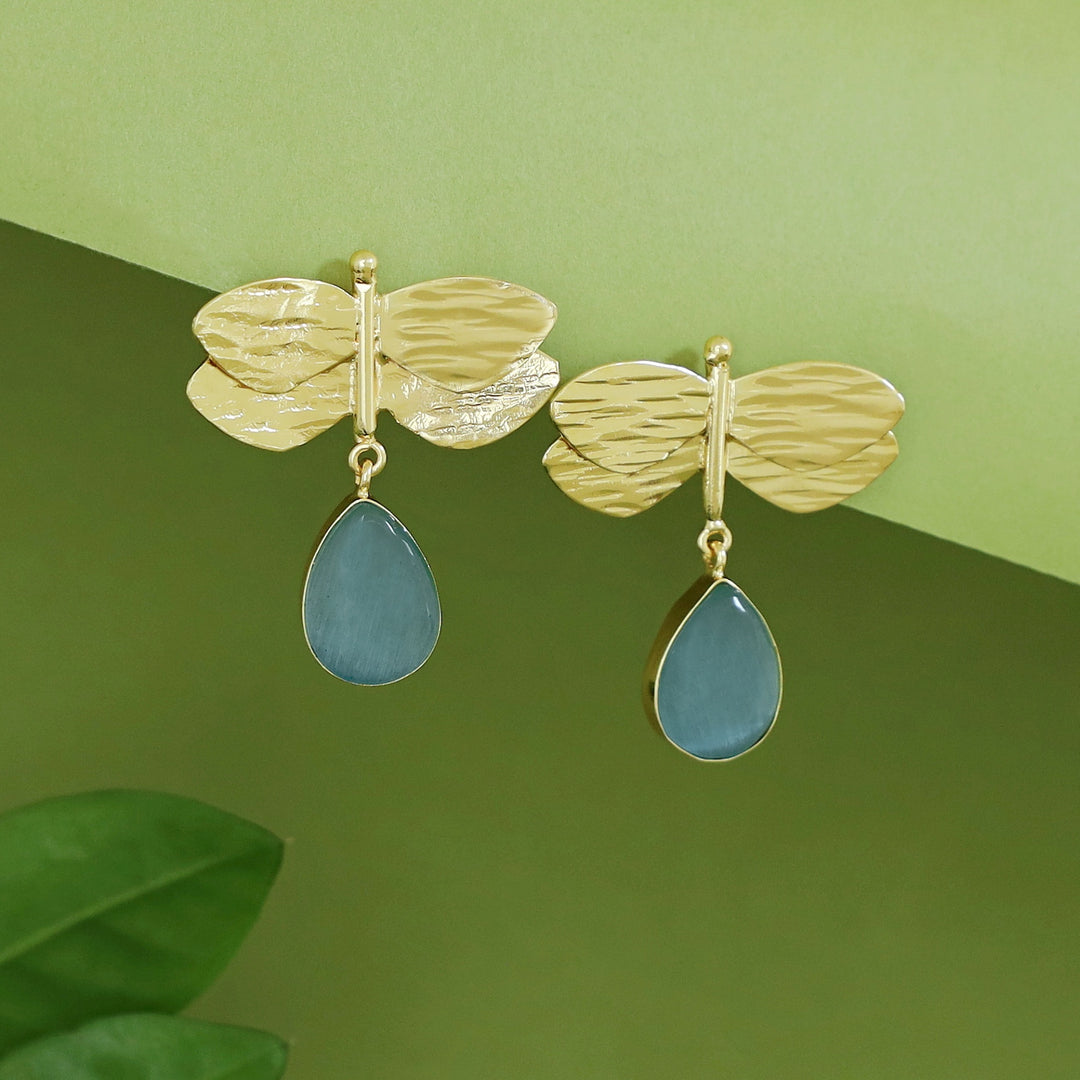Anamya Dragonfly Glossy Drop Earring