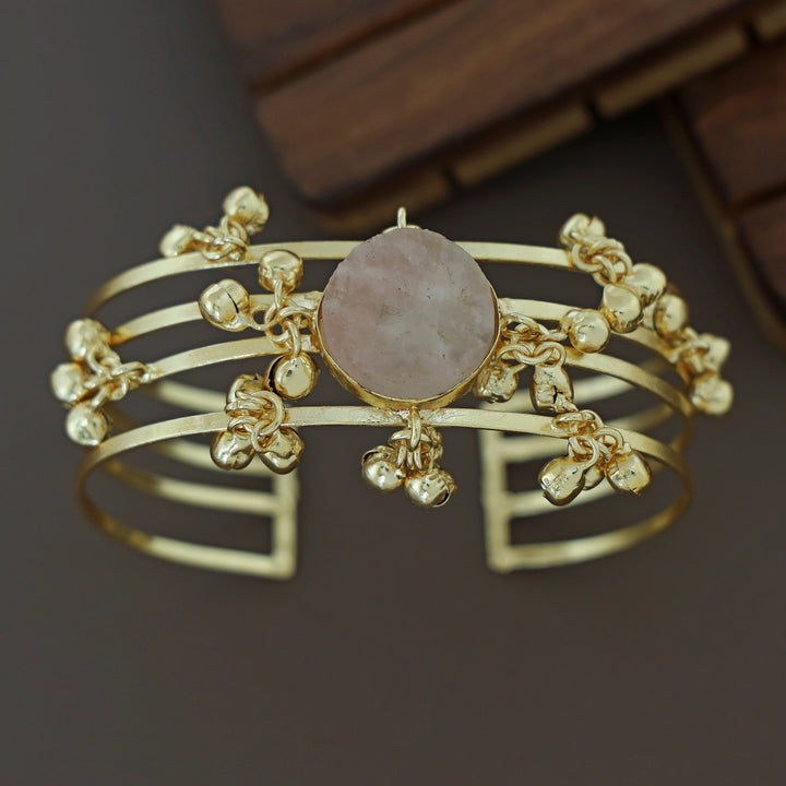 Simna Ghungroo Glossy + Raw Stone 4 Laryer Bangle