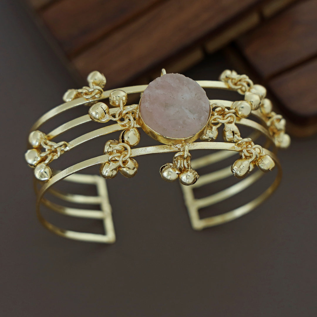 Simna Ghungroo Glossy + Raw Stone 4 Laryer Bangle