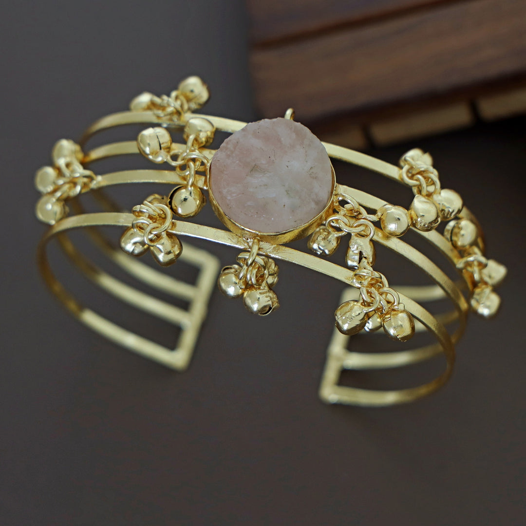 Simna Ghungroo Glossy + Raw Stone 4 Laryer Bangle