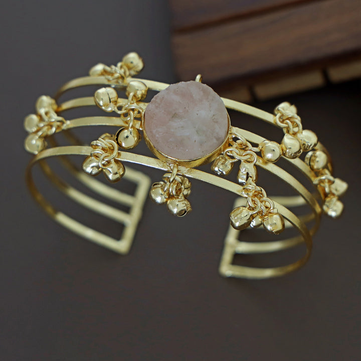 Simna Ghungroo Glossy + Raw Stone 4 Laryer Bangle