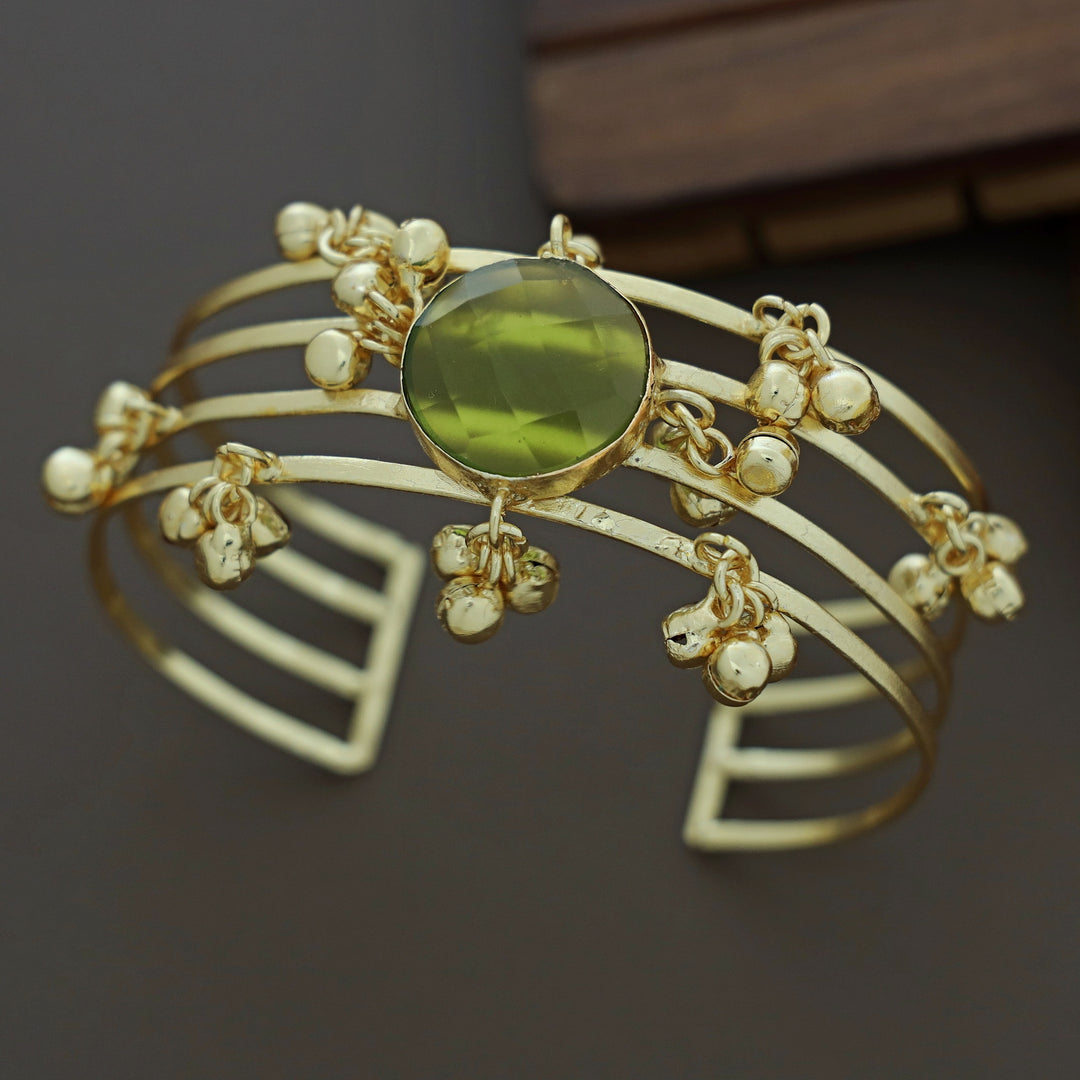 Simna Ghungroo Glossy + Raw Stone 4 Laryer Bangle