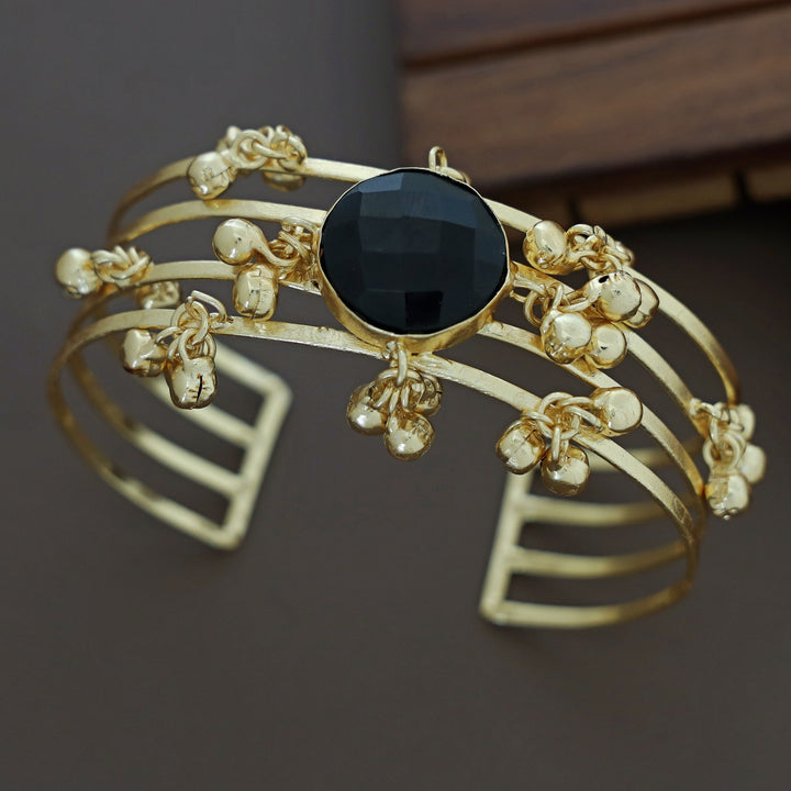 Simna Ghungroo Glossy + Raw Stone 4 Laryer Bangle