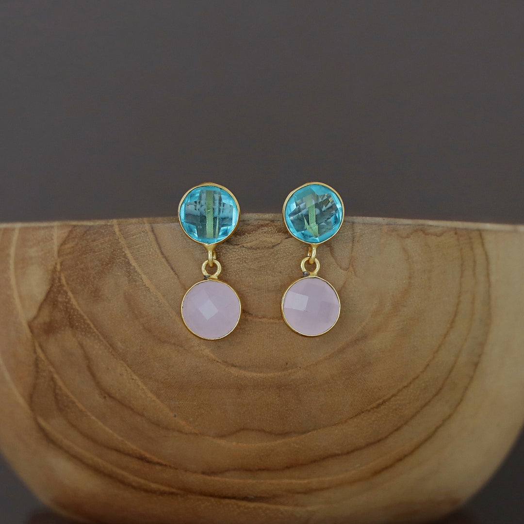 Dual Round Riverna Glossy Earring