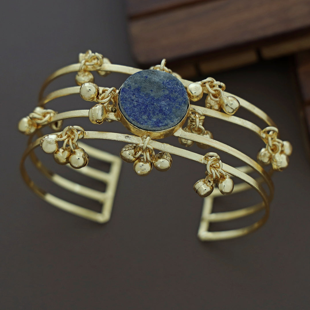 Simna Ghungroo Glossy + Raw Stone 4 Laryer Bangle