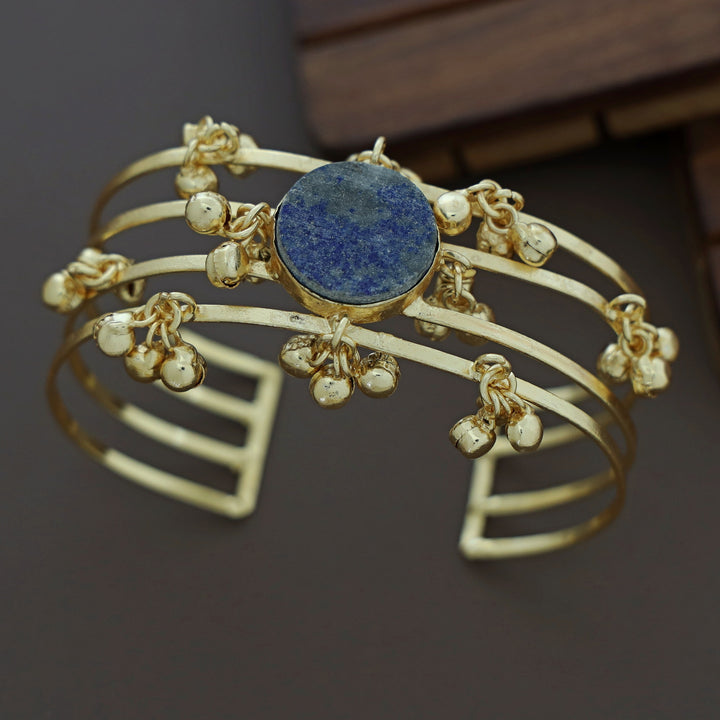Simna Ghungroo Glossy + Raw Stone 4 Laryer Bangle