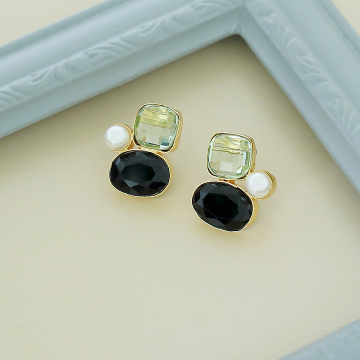 Celine Due Glossy Stone Pearl Earring