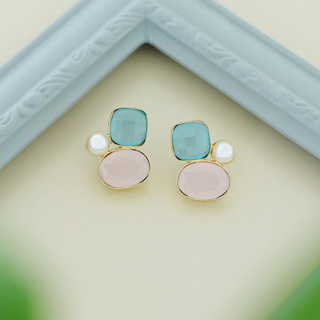 Celine Due Glossy Stone Pearl Earring