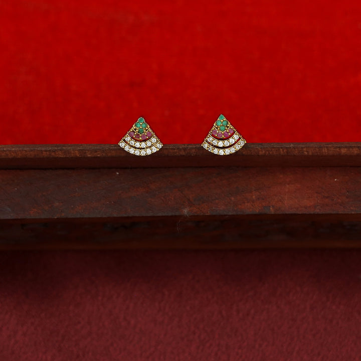 Shyama AD Stone Cone String Neckpiece With Stud