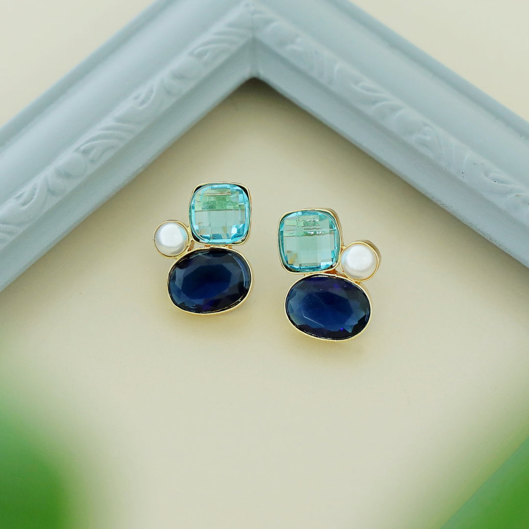 Celine Due Glossy Stone Pearl Earring