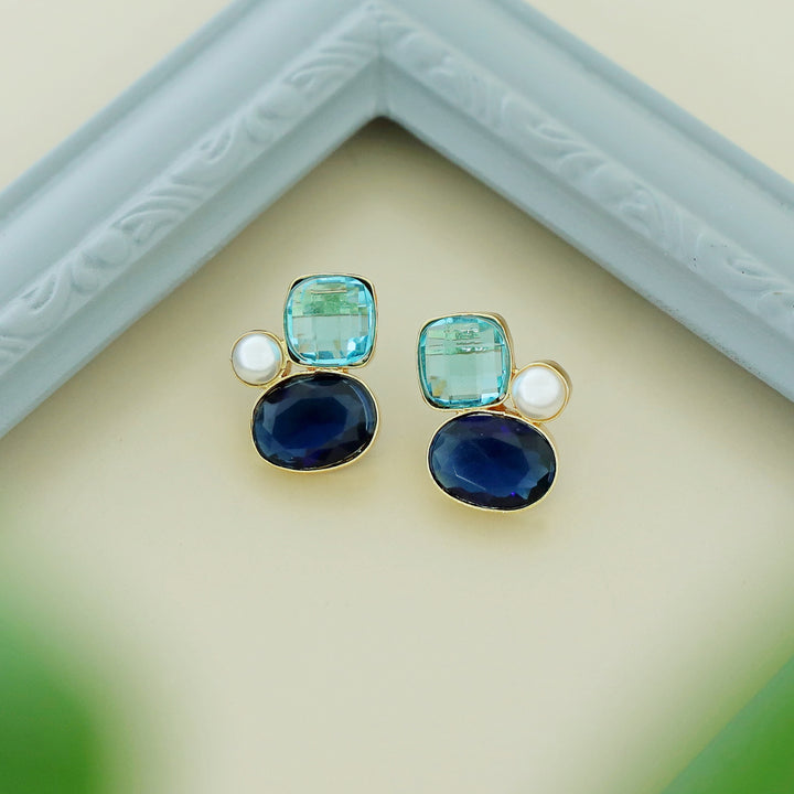 Celine Due Glossy Stone Pearl Earring