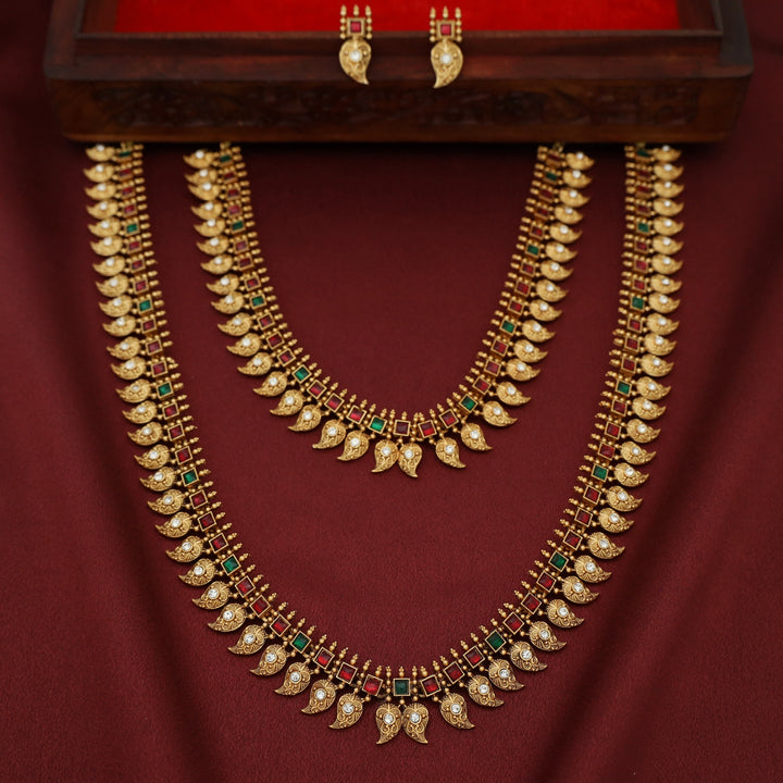 Jahara Mango Kemp Stone Bridal Set Neckpiece with Stud