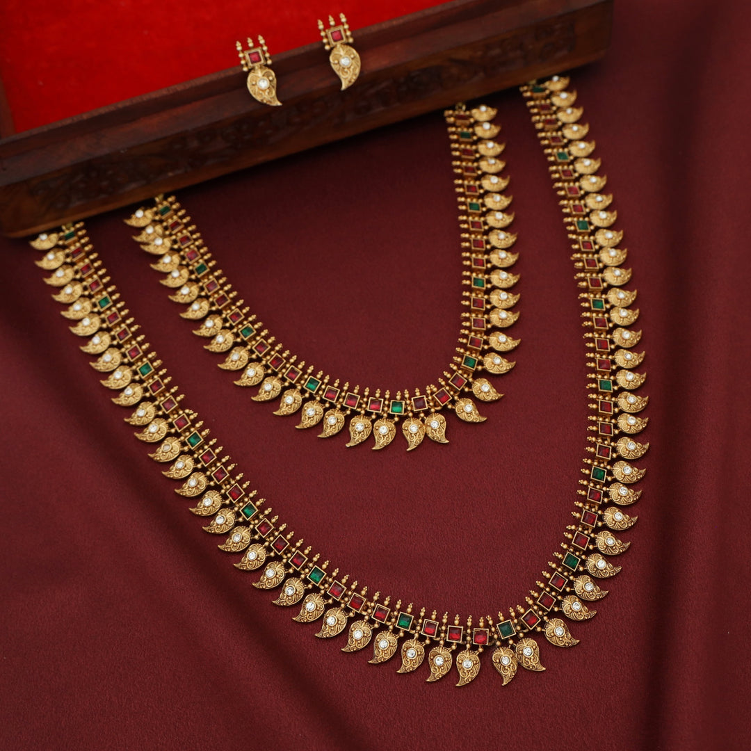 Jahara Mango Kemp Stone Bridal Set Neckpiece with Stud