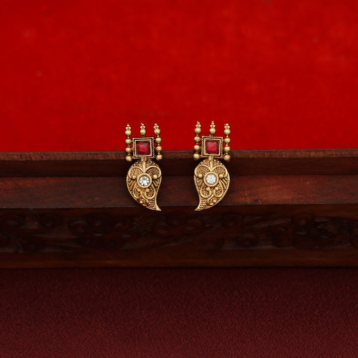 Jahara Mango Kemp Stone Bridal Set Neckpiece with Stud