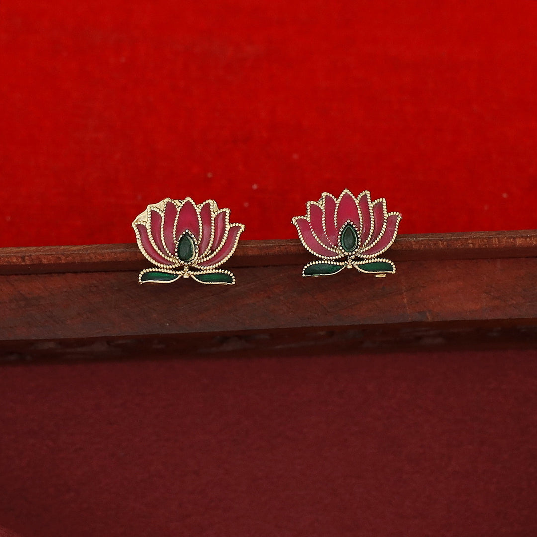 Advaita Enamel Lotus Kashi Choker With Stud