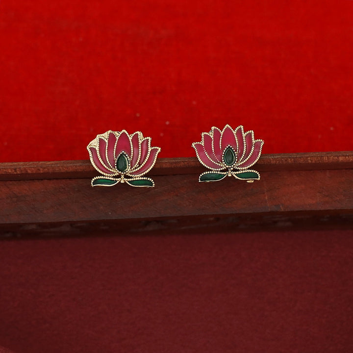 Advaita Enamel Lotus Kashi Choker With Stud