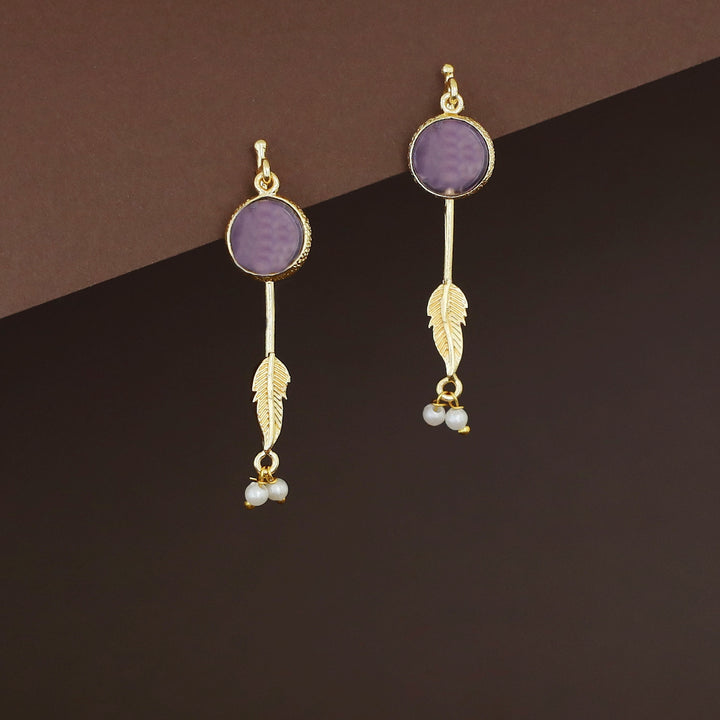 Hensa Feather Stick Pearl Earring