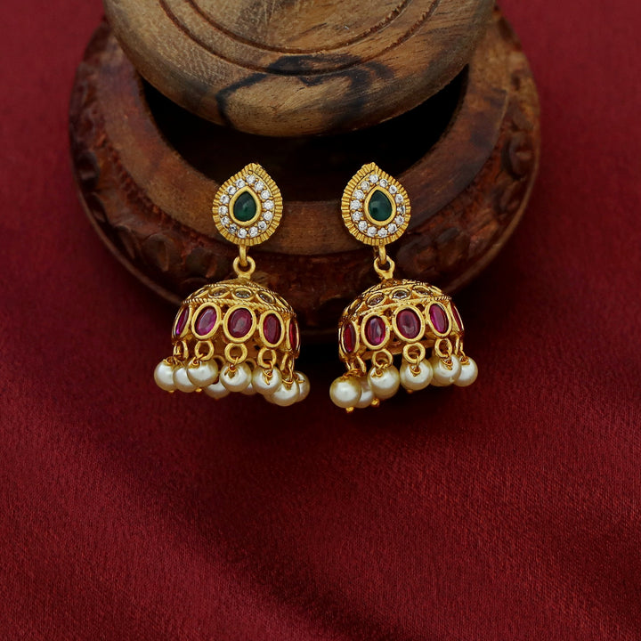 Premium Nasya Palakka Short Neckpiece With Earring