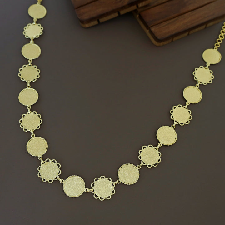 Sanvika Golden Circle Floral Neckpiece