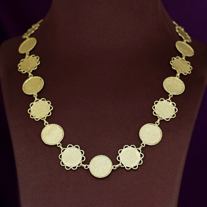 Sanvika Golden Circle Floral Neckpiece
