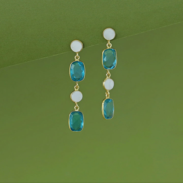 Eshita Golden Dual MOP + Glossy Earring