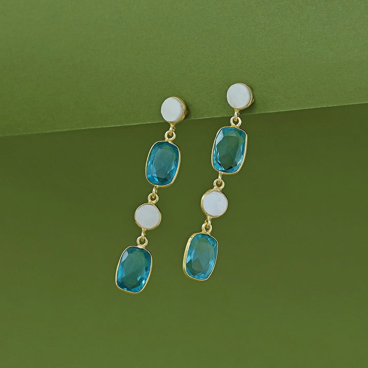 Eshita Golden Dual MOP + Glossy Earring