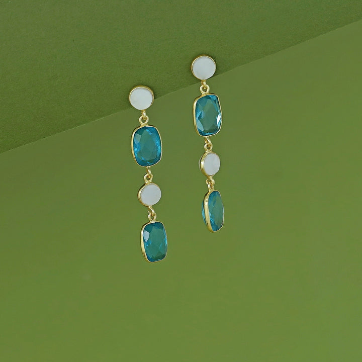 Eshita Golden Dual MOP + Glossy Earring