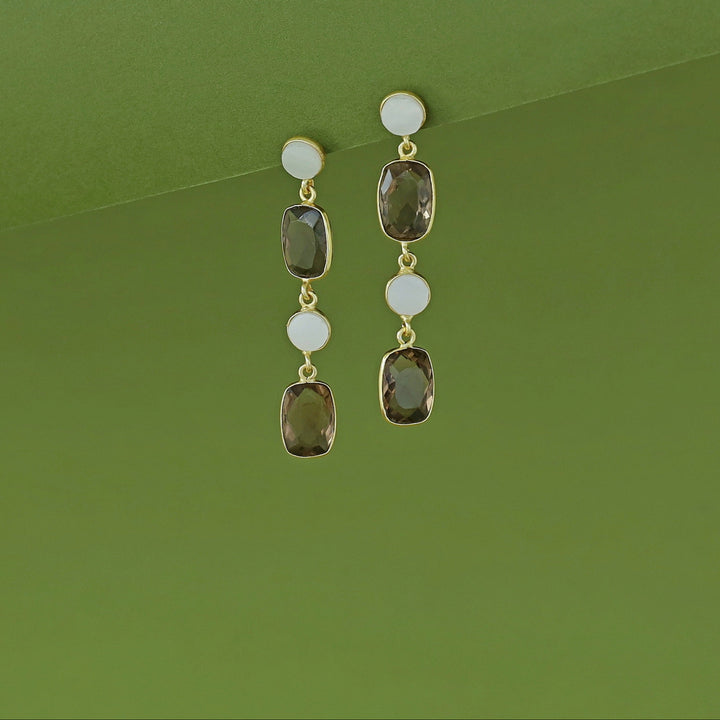 Eshita Golden Dual MOP + Glossy Earring