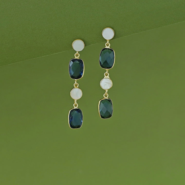 Eshita Golden Dual MOP + Glossy Earring