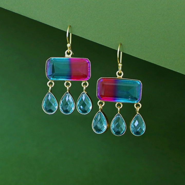 Tri Drop Rectangle Glossy Stone Drop