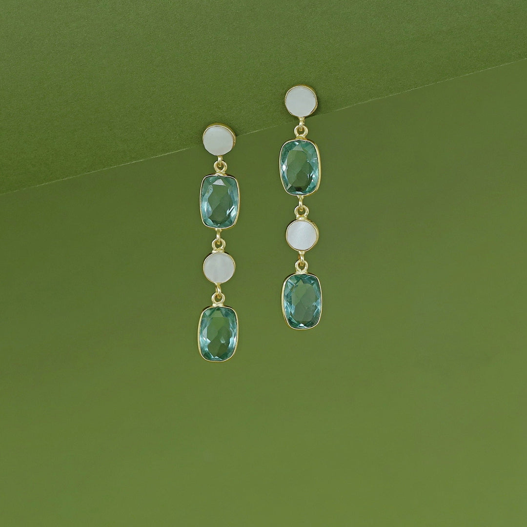 Eshita Golden Dual MOP + Glossy Earring