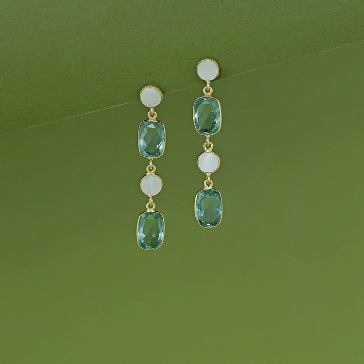 Eshita Golden Dual MOP + Glossy Earring