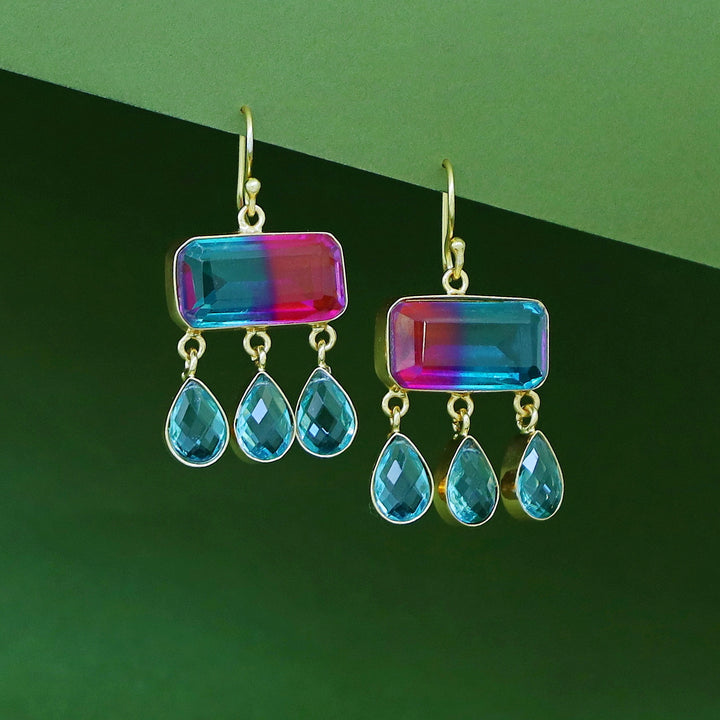 Tri Drop Rectangle Glossy Stone Drop