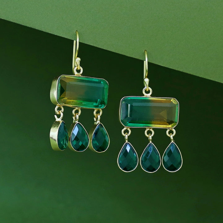 Tri Drop Rectangle Glossy Stone Drop