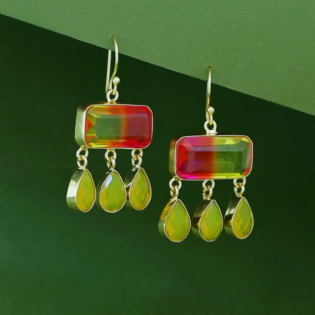 Tri Drop Rectangle Glossy Stone Drop