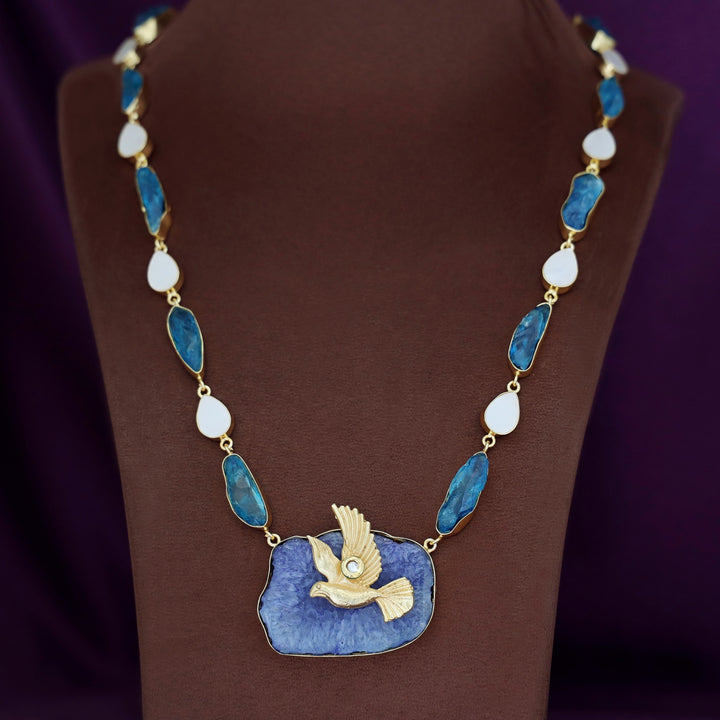 Andrea Pigeon MOP + Dyed Agate Stone Neckpiece