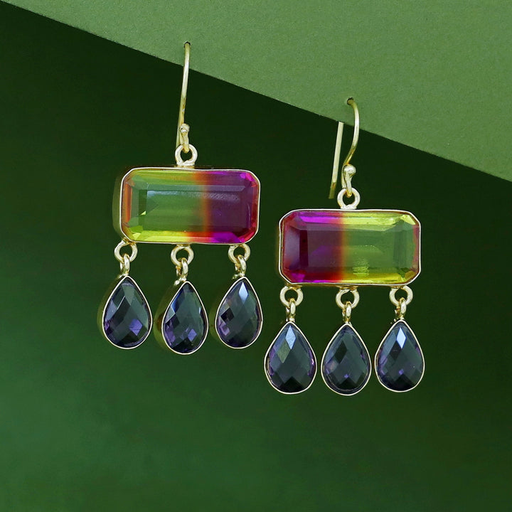 Tri Drop Rectangle Glossy Stone Drop