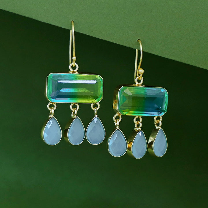 Tri Drop Rectangle Glossy Stone Drop